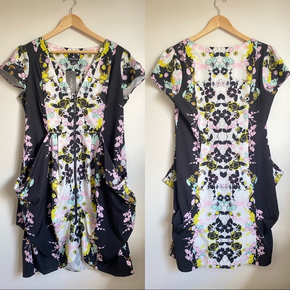 ⛔Sold⛔City Chic Printed Zip Front Tunic Dress XS AU14 - Picture 6 of 11